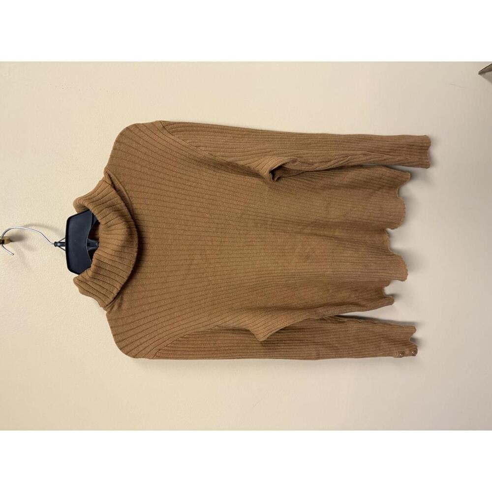Croft & Barrow Women's XL Camel Ribbed Turtleneck Sweater